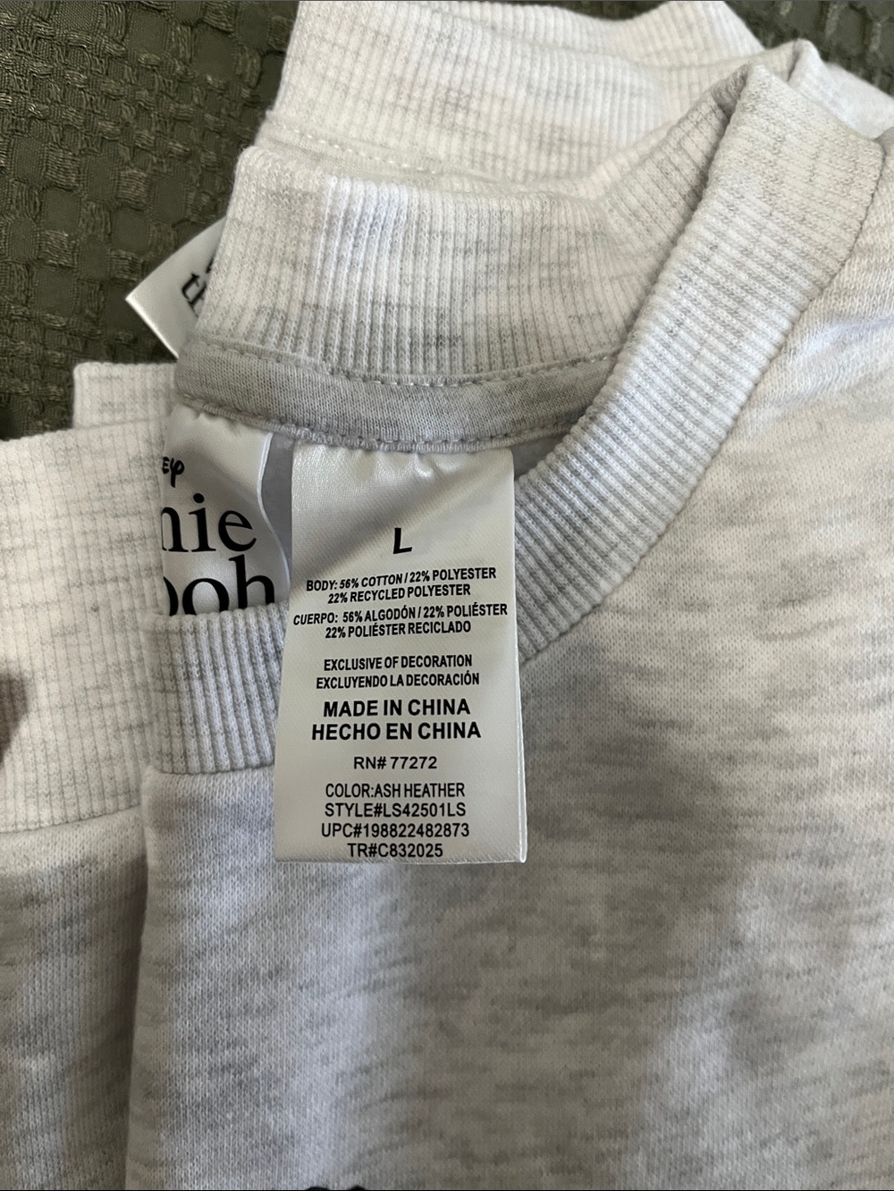 Light Gray Graphic Winnie the Pooh Crewneck Sweatshirt - Picture 8 of 11